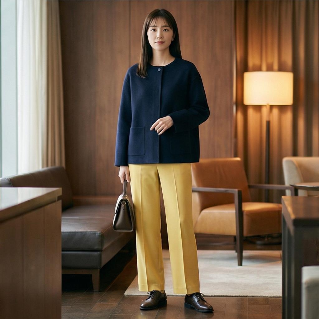 네이비 자켓: 격식 있는 모임 스타일