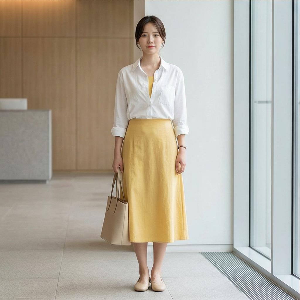 화이트 셔츠: 깔끔한 비즈니스 캐주얼 스타일