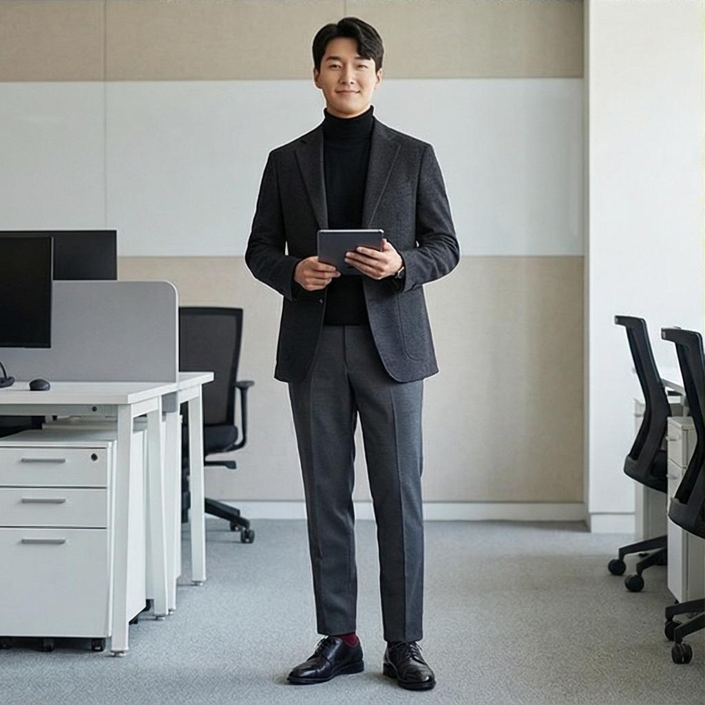 차콜 슬랙스: 세련된 오피스 스타일