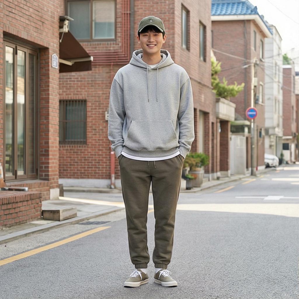 회색 후드티: 편안한 데일리 스타일