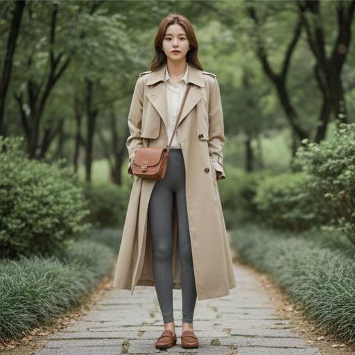 베이지 트렌치코트 혹은 롱 가디건: 분위기를 더하는 환절기 나들이 룩