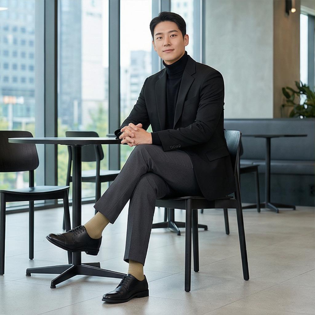 차콜 슬랙스: 차분한 오피스 스타일