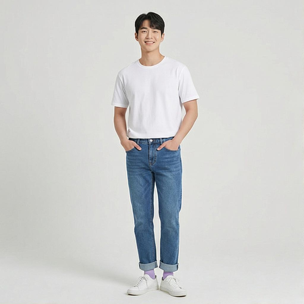 중청 데님 팬츠: 편안한 데일리 스타일