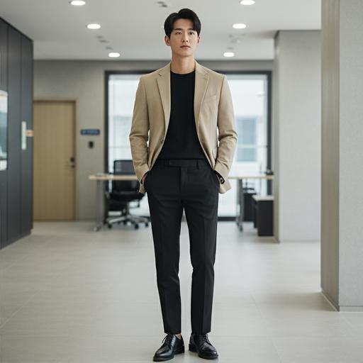 검정 슬랙스: 단정한 비즈니스 캐주얼