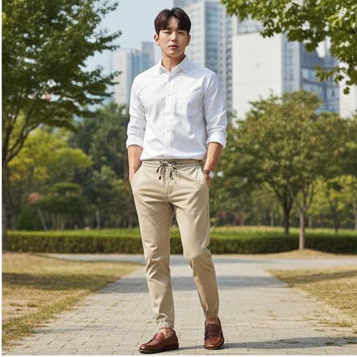 화이트 옥스퍼드 셔츠: 깔끔하고 단정한 나들이 룩