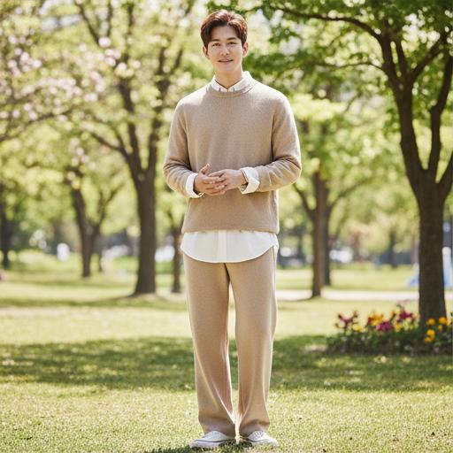 베이지 와이드 팬츠: 트렌디 톤온톤