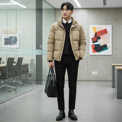 검은색 슬랙스와 니트: 비즈니스 캐주얼 룩