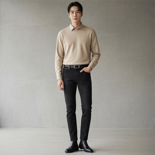 검정색 진: 미니멀룩