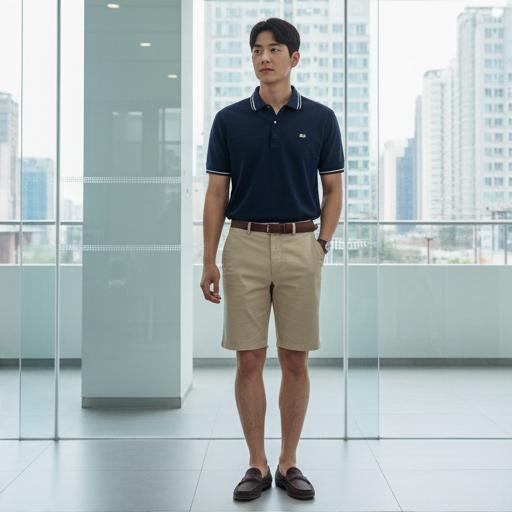 네이비 피케 셔츠: 단정한 썸머 오피스룩