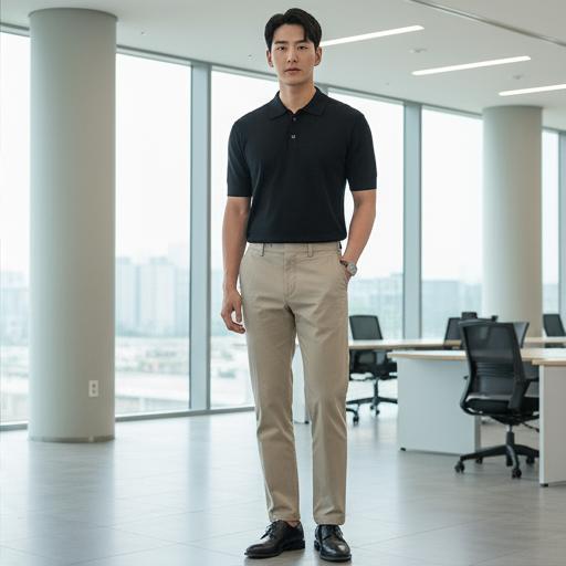 블랙 폴로 셔츠: 단정한 비즈니스 캐주얼
