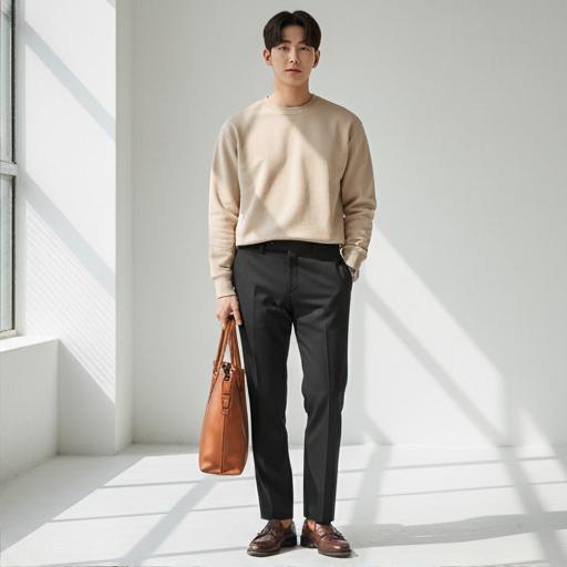 검정색 슬랙스: 깔끔한 비즈니스 캐주얼룩
