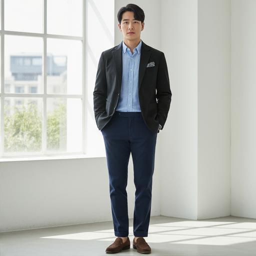 네이비 슬랙스: 스마트 캐주얼 스타일