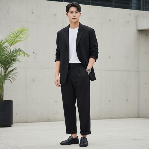 와이드 팬츠: 미니멀 룩