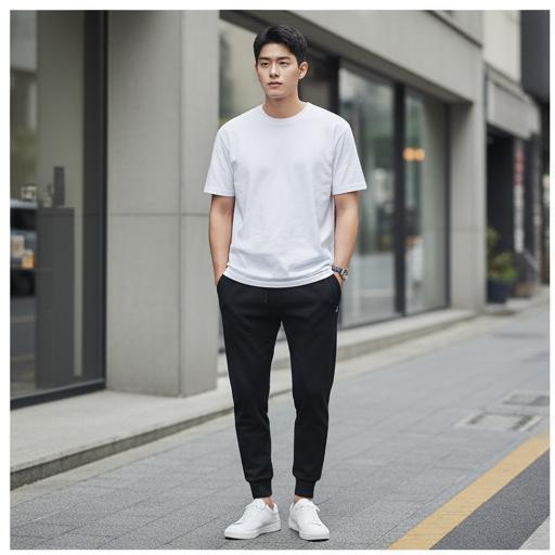 흰색 티셔츠: 기본에 충실한 꾸안꾸 룩