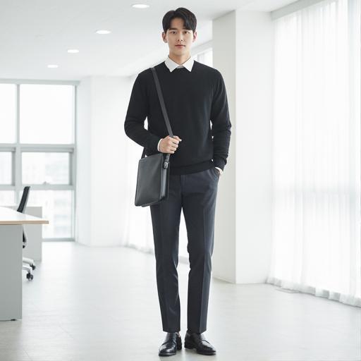 흰 셔츠와 슬랙스: 베이직 오피스룩