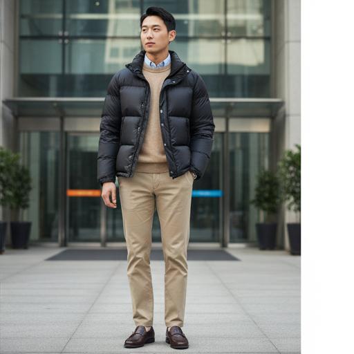 베이지색 면바지 & 셔츠: 단정한 비즈니스 캐주얼룩