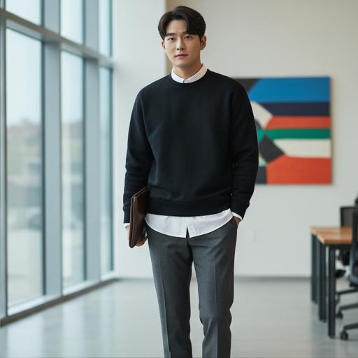 슬랙스 & 로퍼: 단정한 비즈니스 캐주얼룩