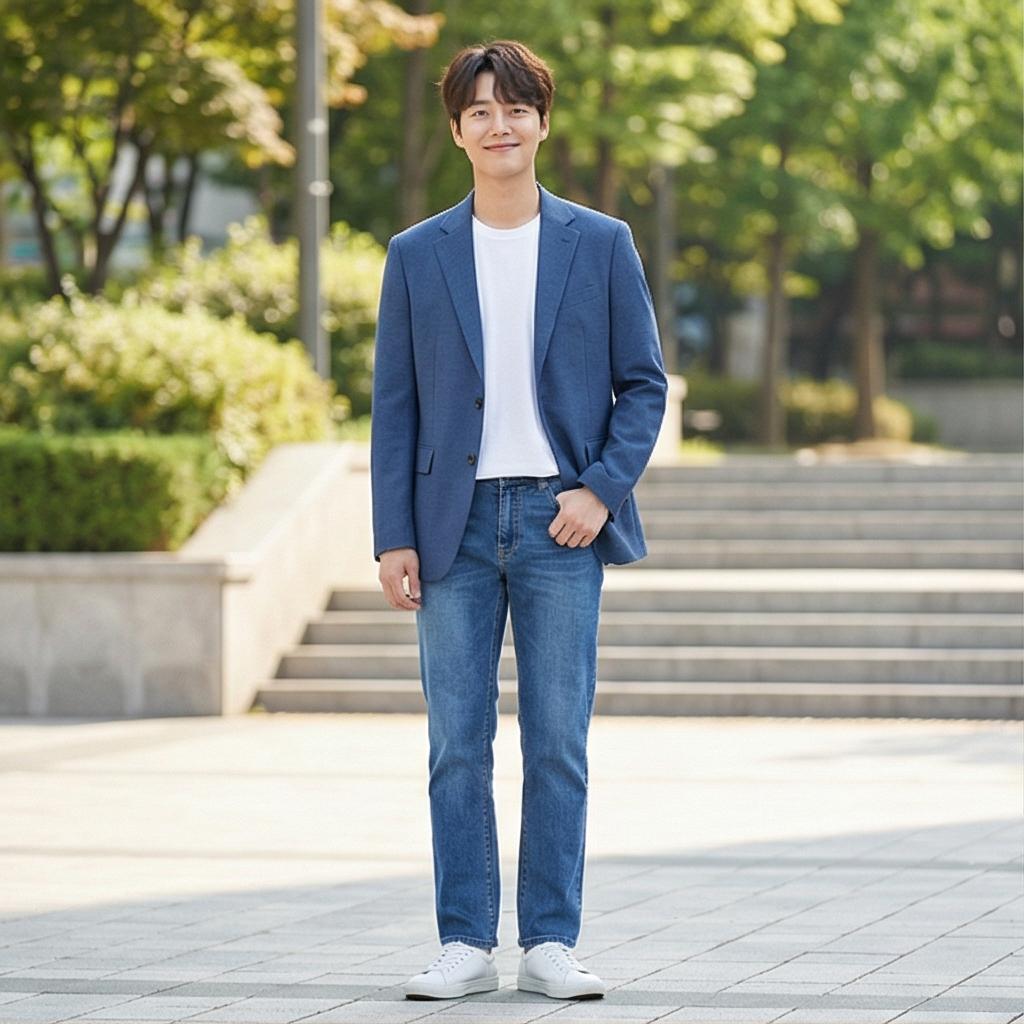 흰색 티셔츠와 청바지: 자연스러운 데일리 스타일
