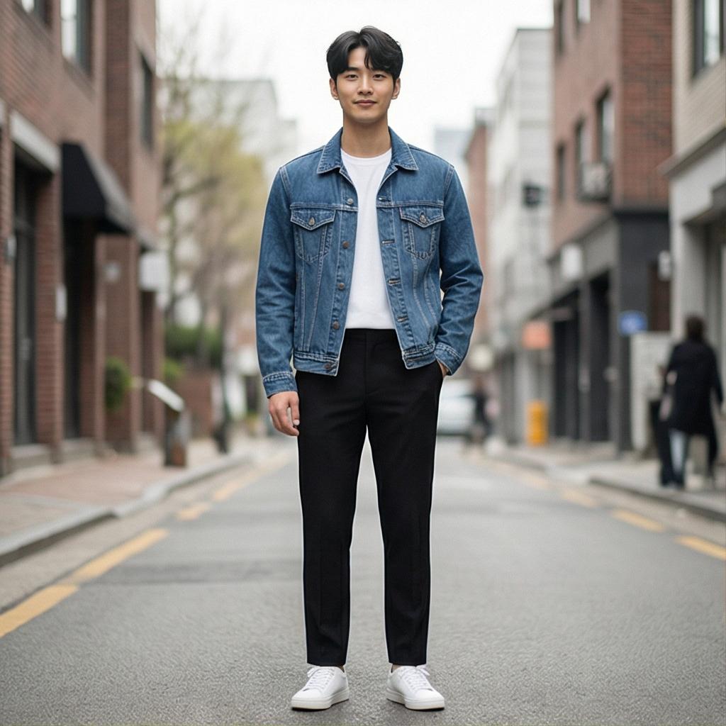 흰색 티셔츠와 검정색 슬랙스: 실패 없는 깔끔한 데일리 룩