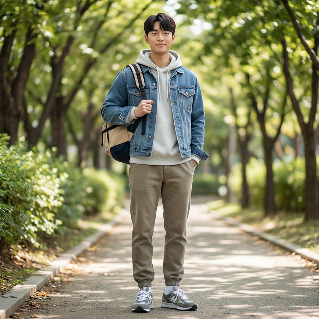 회색 후드 티셔츠: 활동성을 강조한 캐주얼 룩