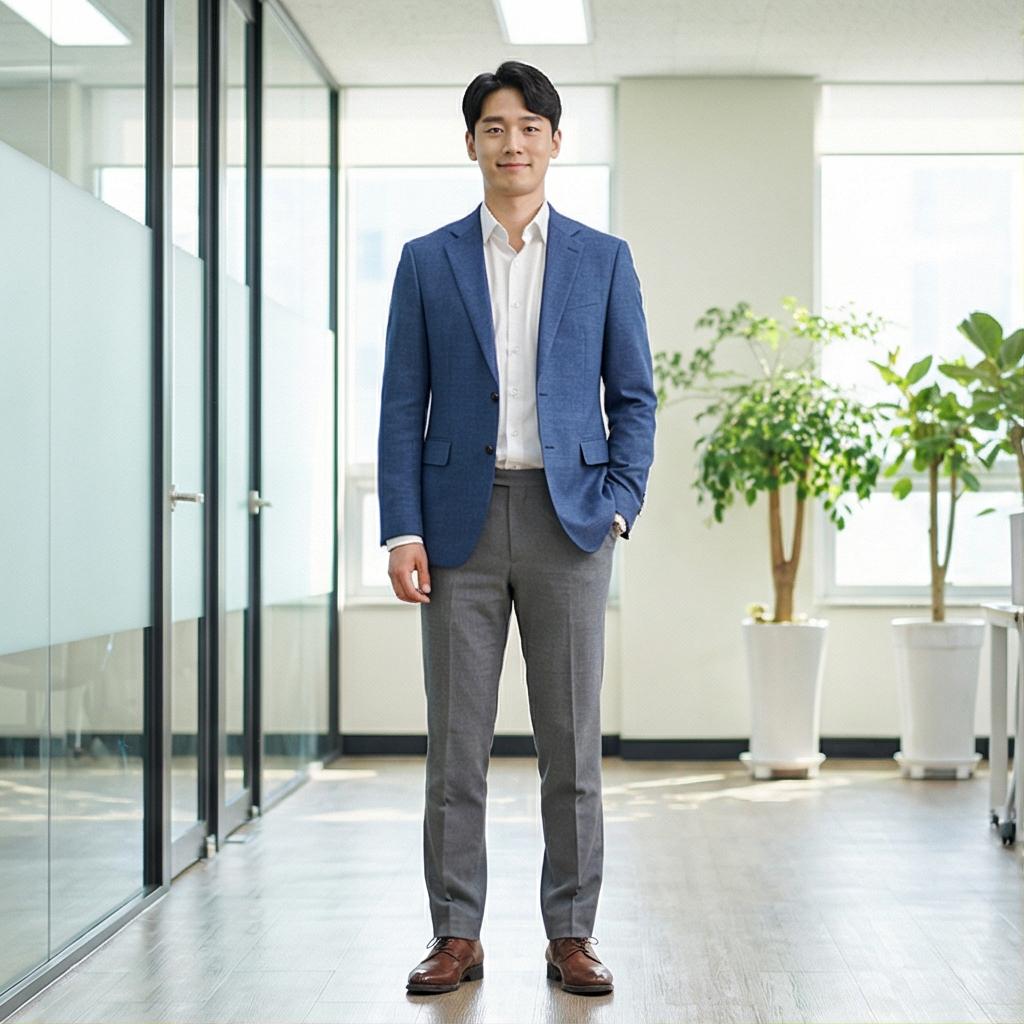 흰색 셔츠와 그레이 슬랙스: 비즈니스룩