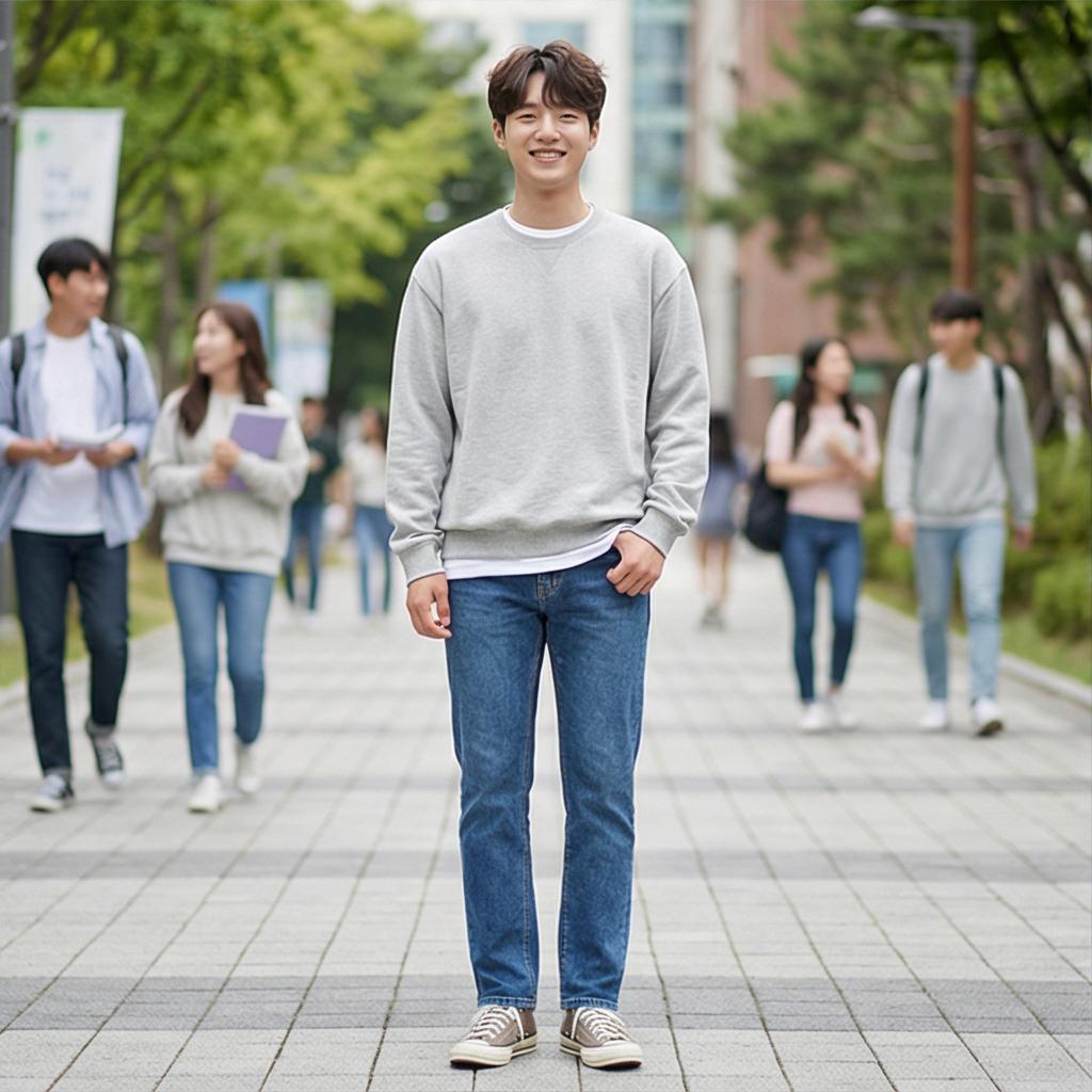 회색 맨투맨: 활동적인 위크엔드 스타일