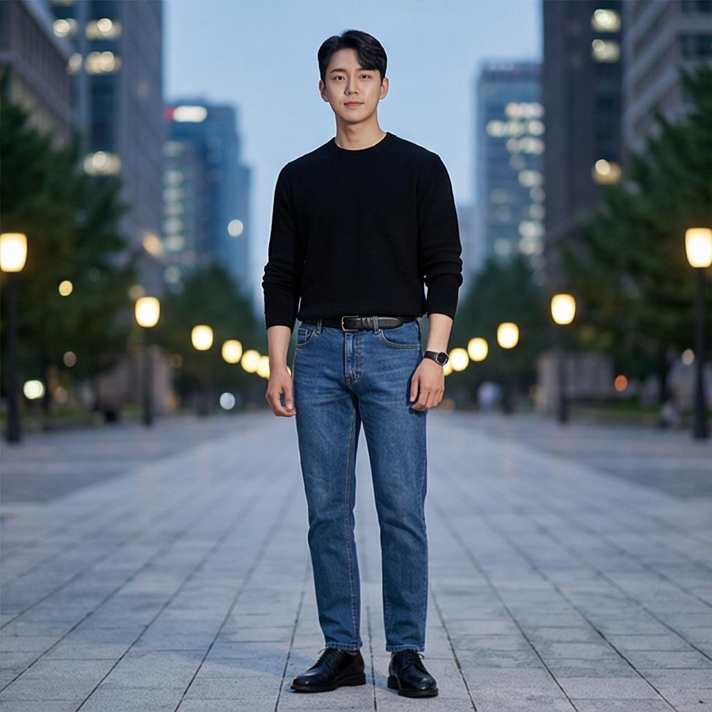 검정색 니트: 차분한 데이트룩