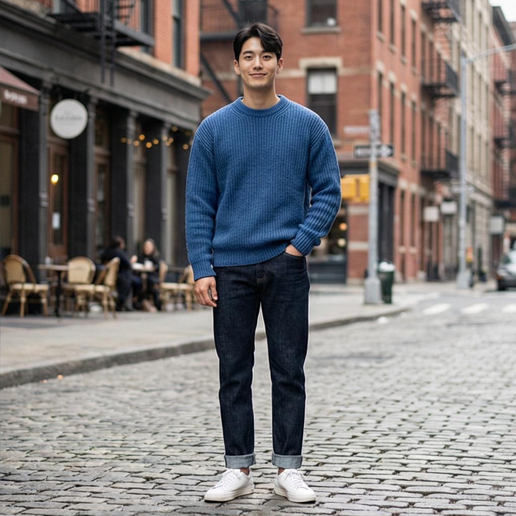 진청 데님 팬츠: 편안한 데일리 스타일