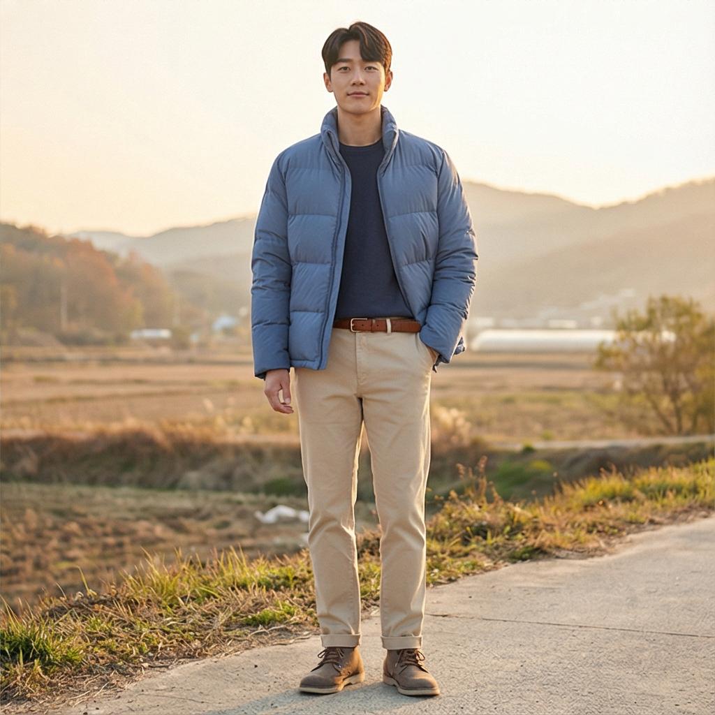 베이지 면바지: 부드러운 트래블 룩