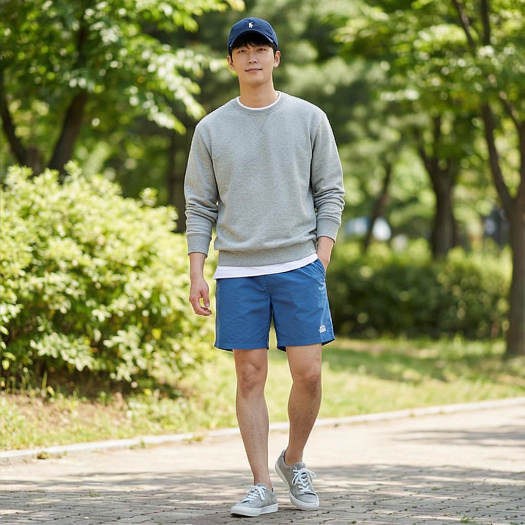 회색 맨투맨: 편안한 활동성 스타일