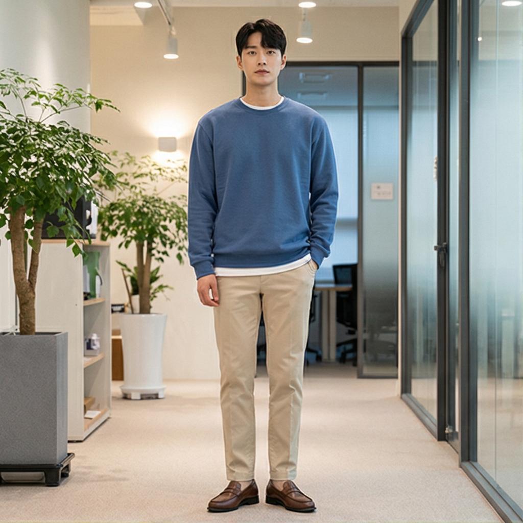 베이지색 치노 팬츠: 단정한 비즈니스 캐주얼룩