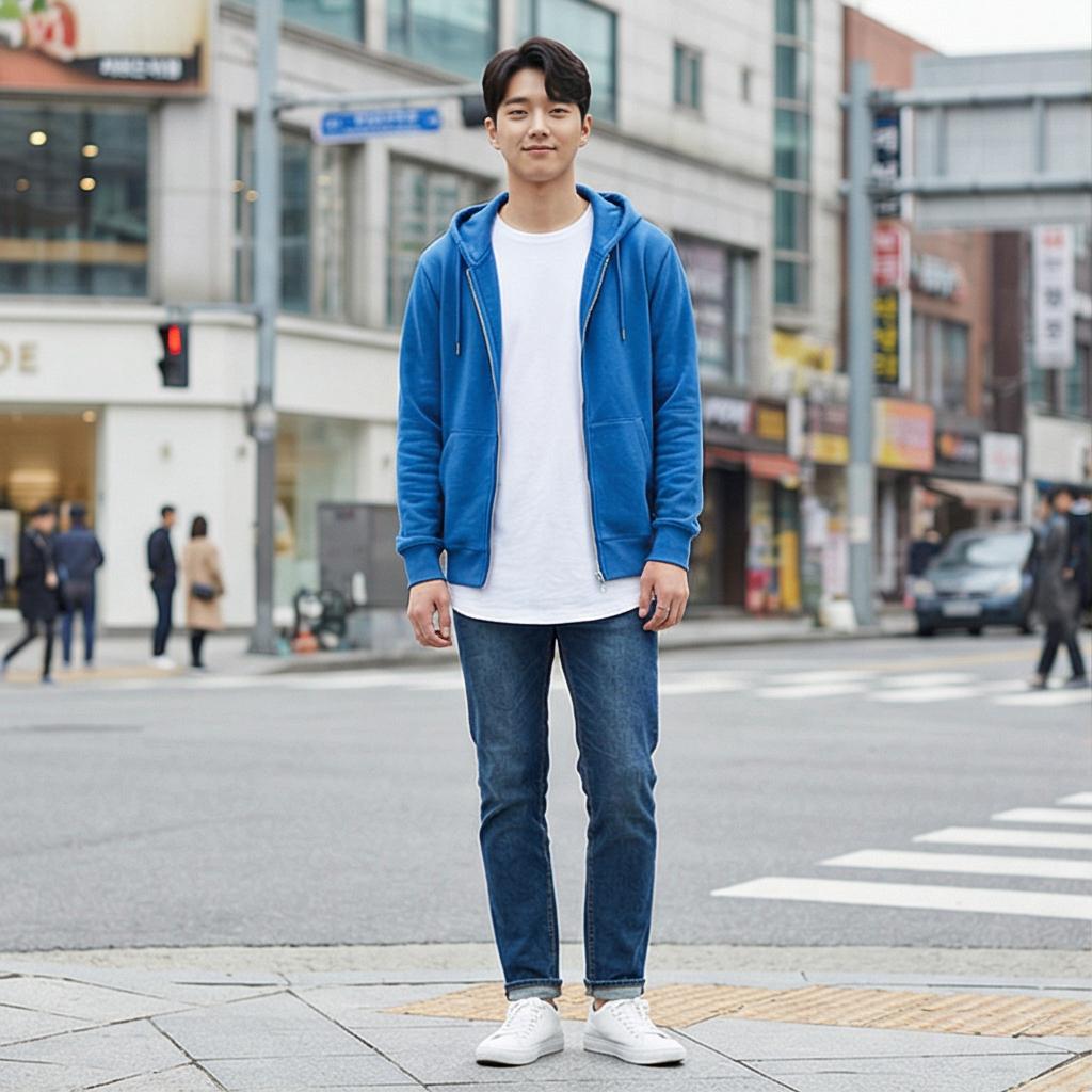 흰색 티셔츠와 청바지: 청량한 데일리 룩