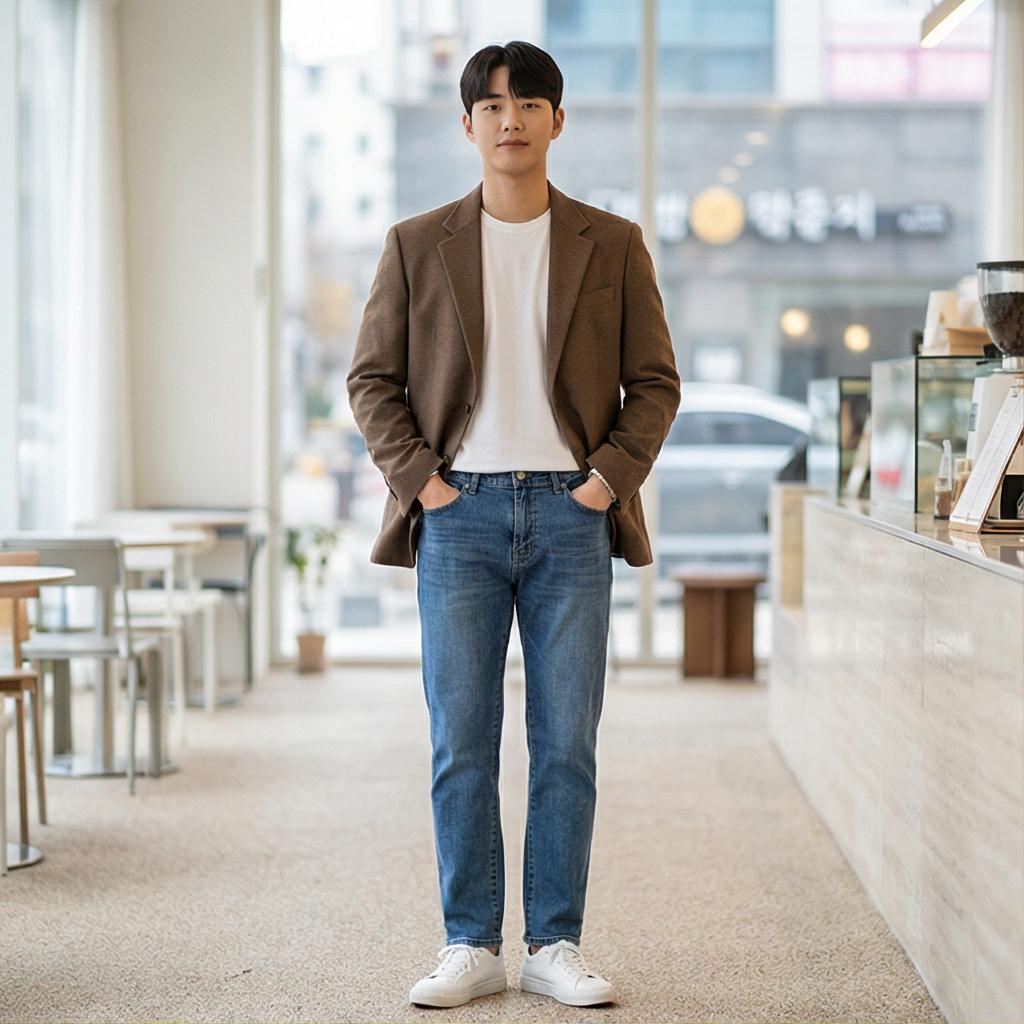 흰색 티셔츠와 청바지: 편안하고 산뜻한 데일리룩