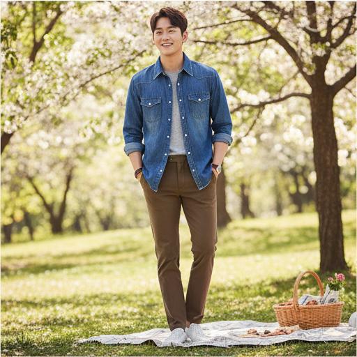 데님 셔츠: 편안한 주말 나들이 룩