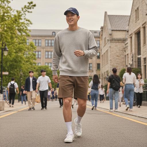 회색 맨투맨: 초여름과 늦여름의 캠퍼스룩