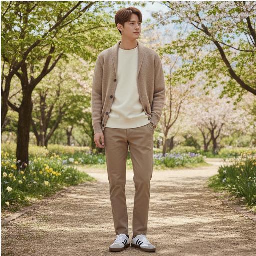 베이지색 상의: 편안하고 부드러운 주말 나들이룩