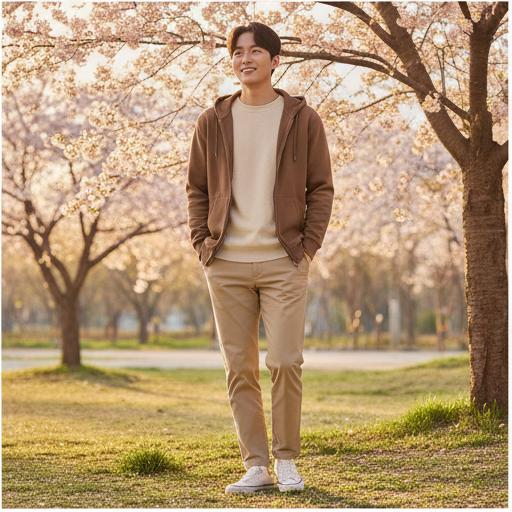 베이지 면바지: 톤온톤으로 완성하는 감성적인 나들이룩