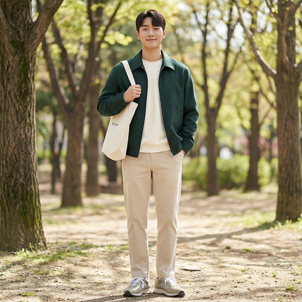 베이지색 면바지: 부드러운 나들이 스타일