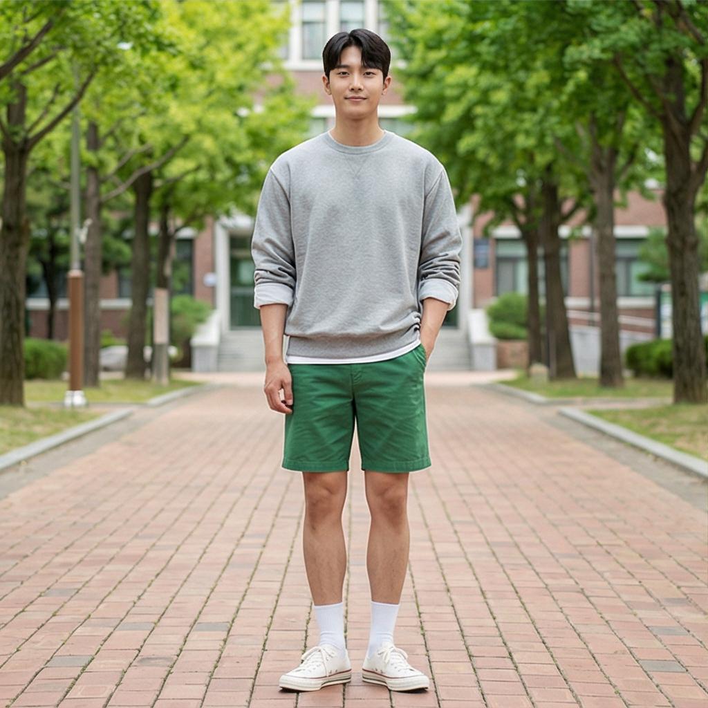 회색 맨투맨: 편안한 캠퍼스 스타일