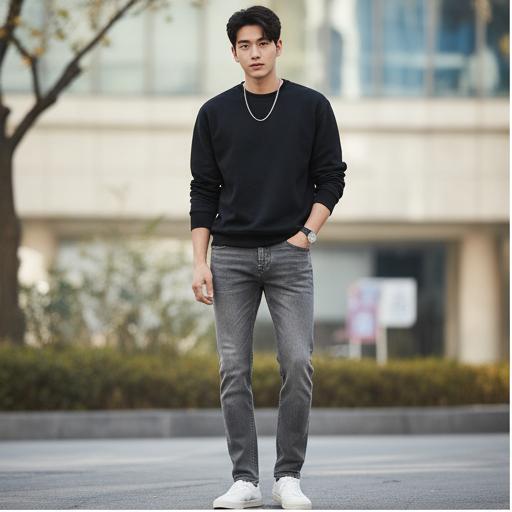 맨투맨과 스니커즈: 편안한 데일리룩