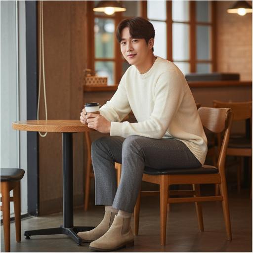 아이보리/베이지 니트: 부드러운 인상을 선사하는 데이트룩