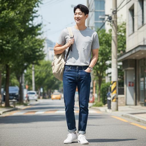 진청 데님 팬츠: 활동성과 멋을 동시에 잡는 주말 데일리룩