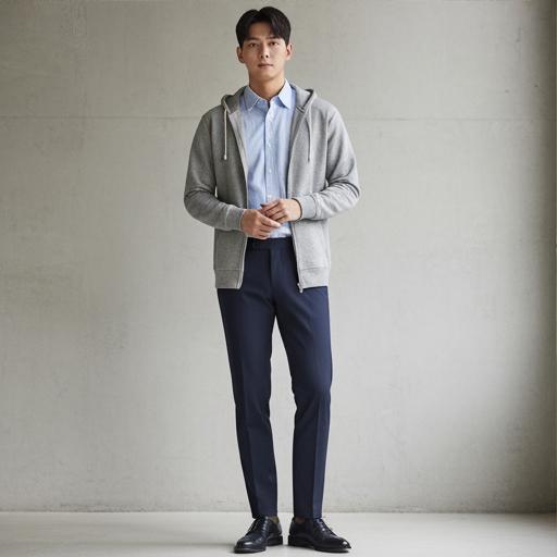 치노 팬츠와 더비 슈즈: 스마트 캐주얼룩