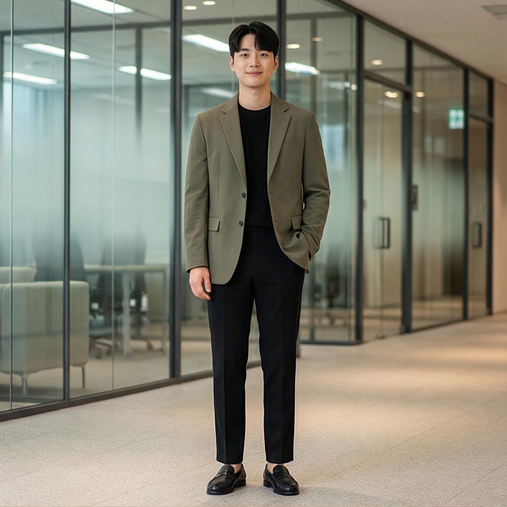 검정색 슬랙스와 로퍼: 단정한 비즈니스 룩