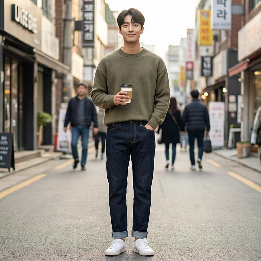 진청 데님 팬츠: 활동적인 캐주얼 스타일