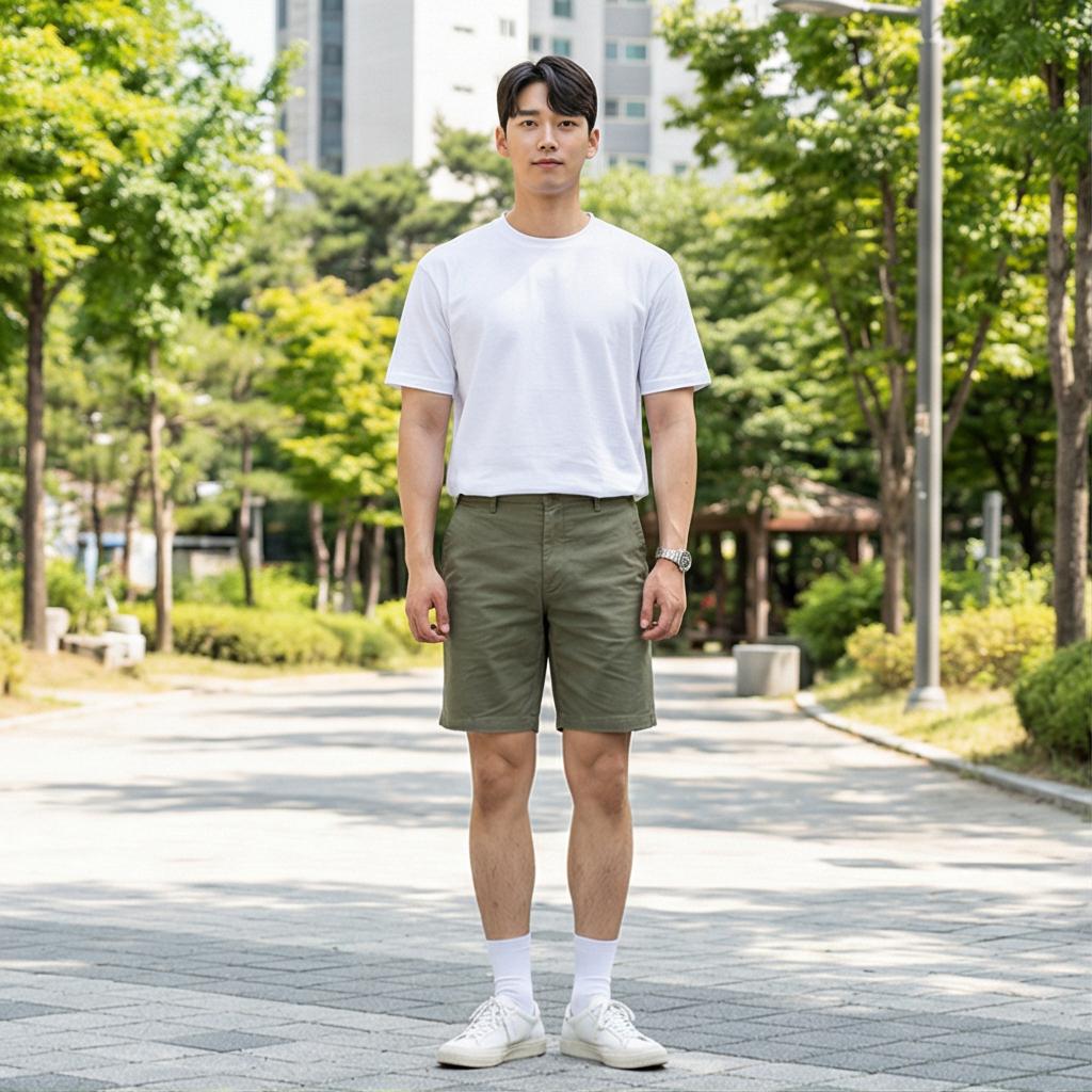 흰색 무지 티셔츠: 가장 기본이 되는 깔끔한 데일리룩