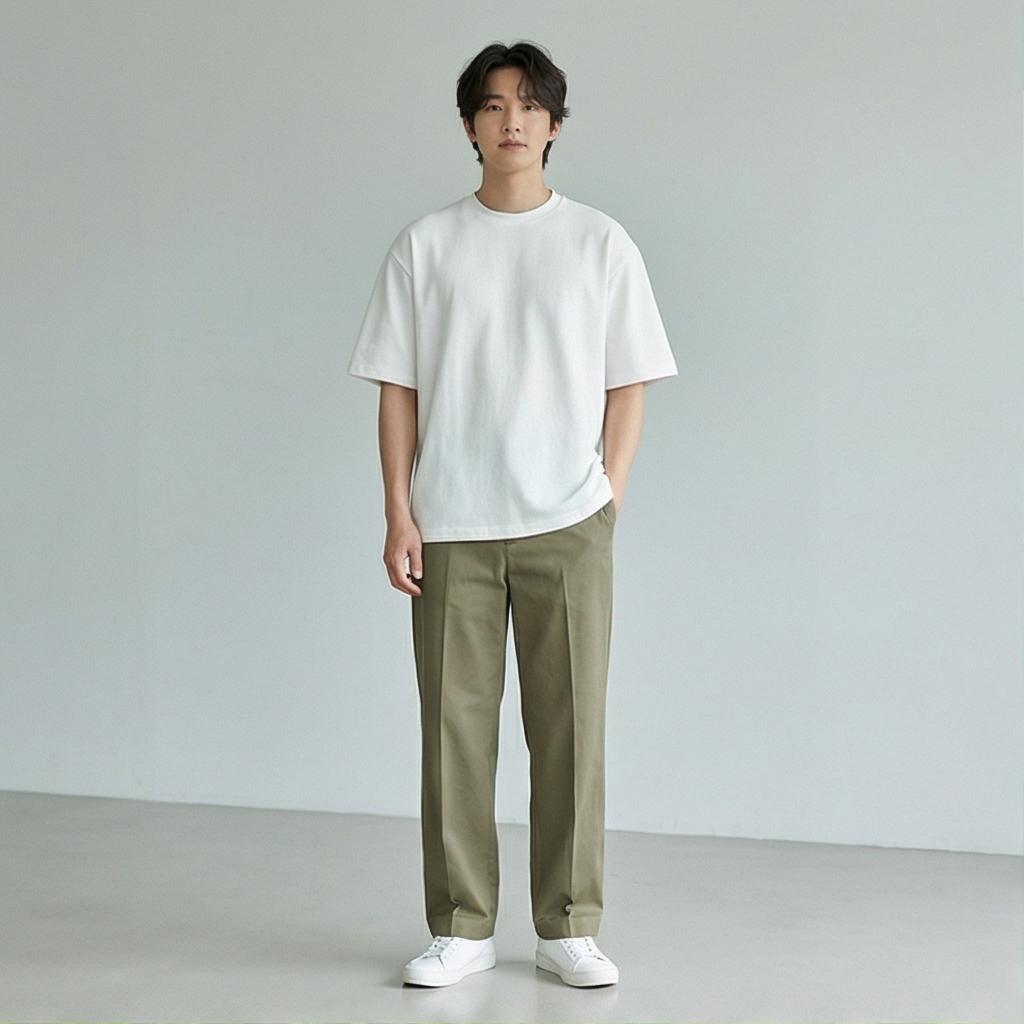 흰색 무지 티셔츠: 깔끔한 데일리룩 스타일