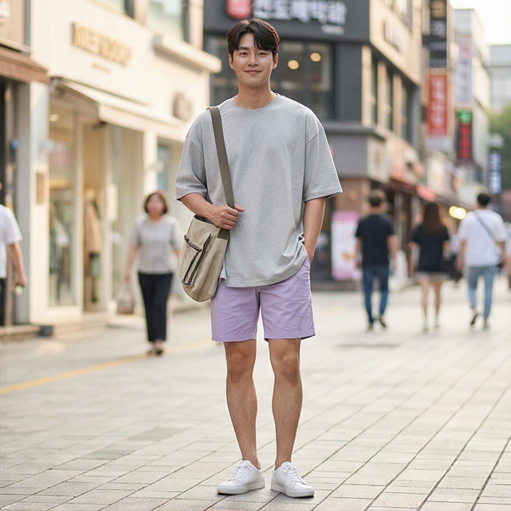 그레이 오버핏 티셔츠: 편안한 스타일