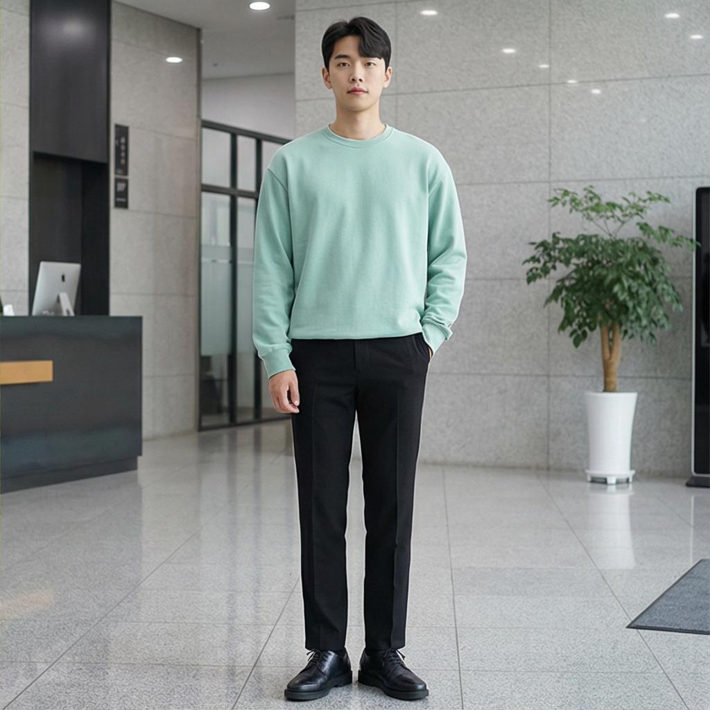 검정 슬랙스: 단정한 비즈니스 캐주얼룩