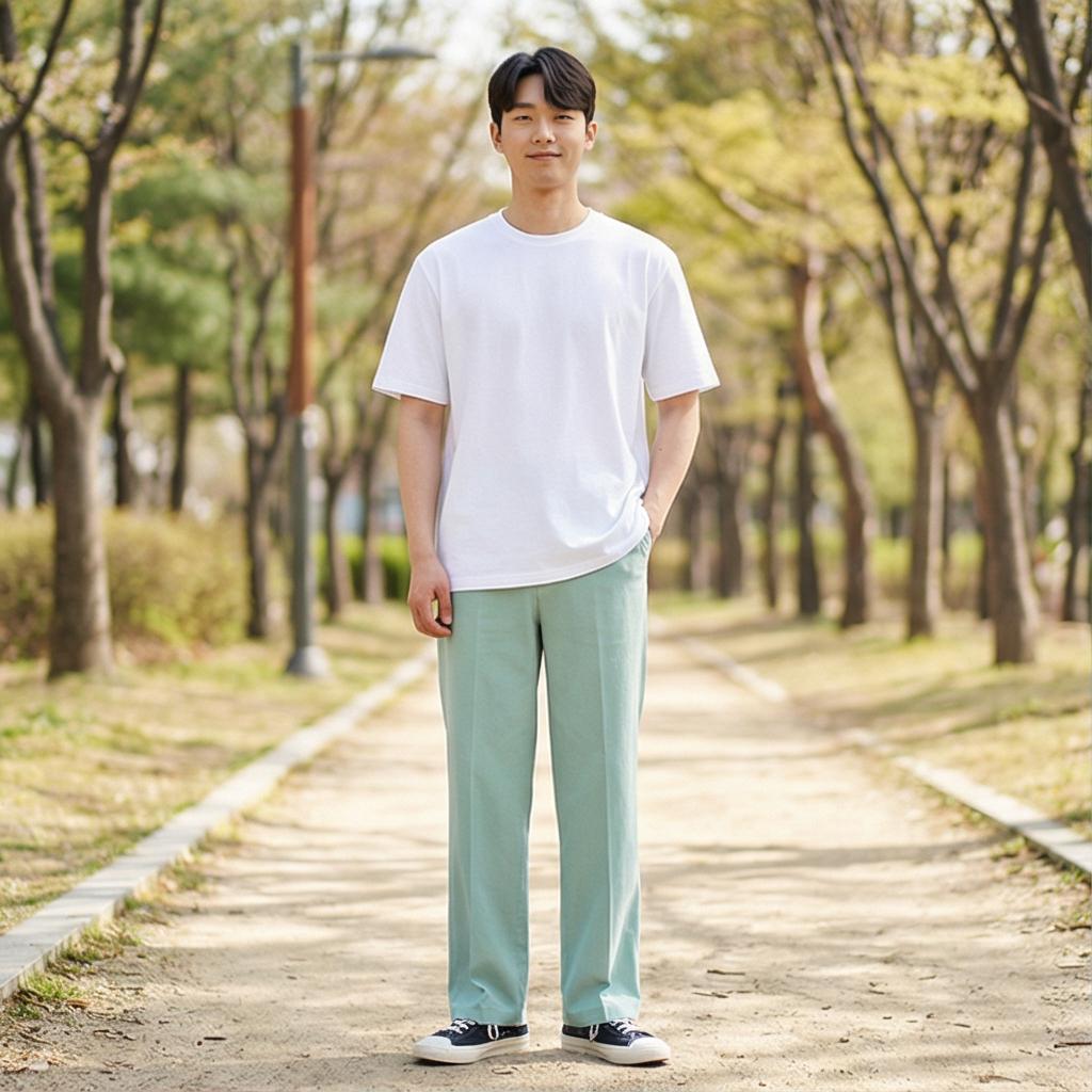 흰색 무지 티셔츠: 깔끔한 나들이 룩